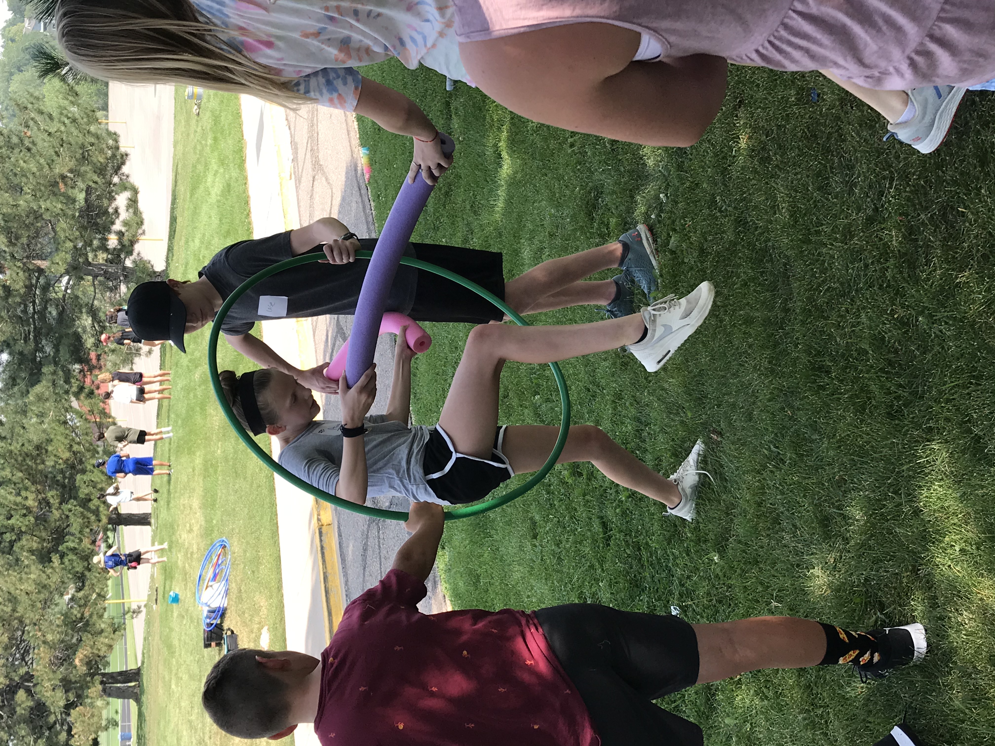 Eighth graders participate in team building/training