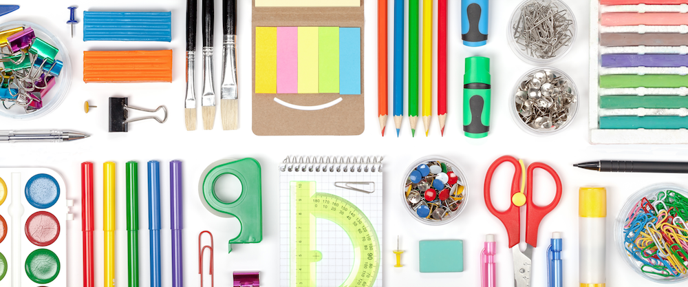 colorful school supplies