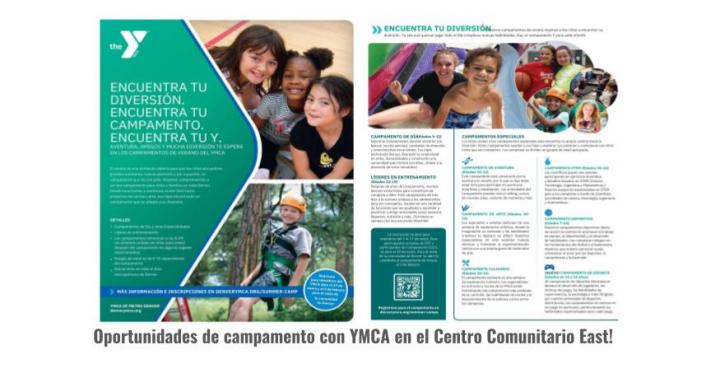 Spanish information for summer camp opportunities through the YMCA at the community center